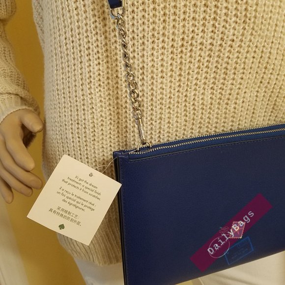 NWT KATE SPADE 100% AUTHENTIC POSTCARD CROSSBODY OFF THE GRID OCEAN BLUE NOVELTY - Picture 9 of 12